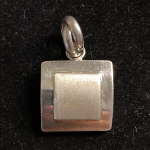 Solid 950 Silver Modernist Square Pendant | Heavy Minimalist Design